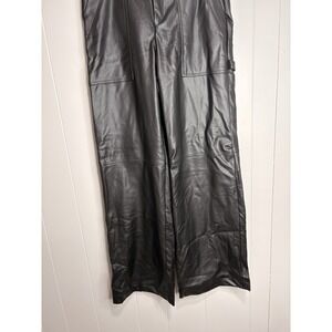 Zara Pants Black Faux Leather Straight Leg Women's Size 5  NWOT